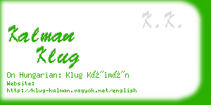 kalman klug business card